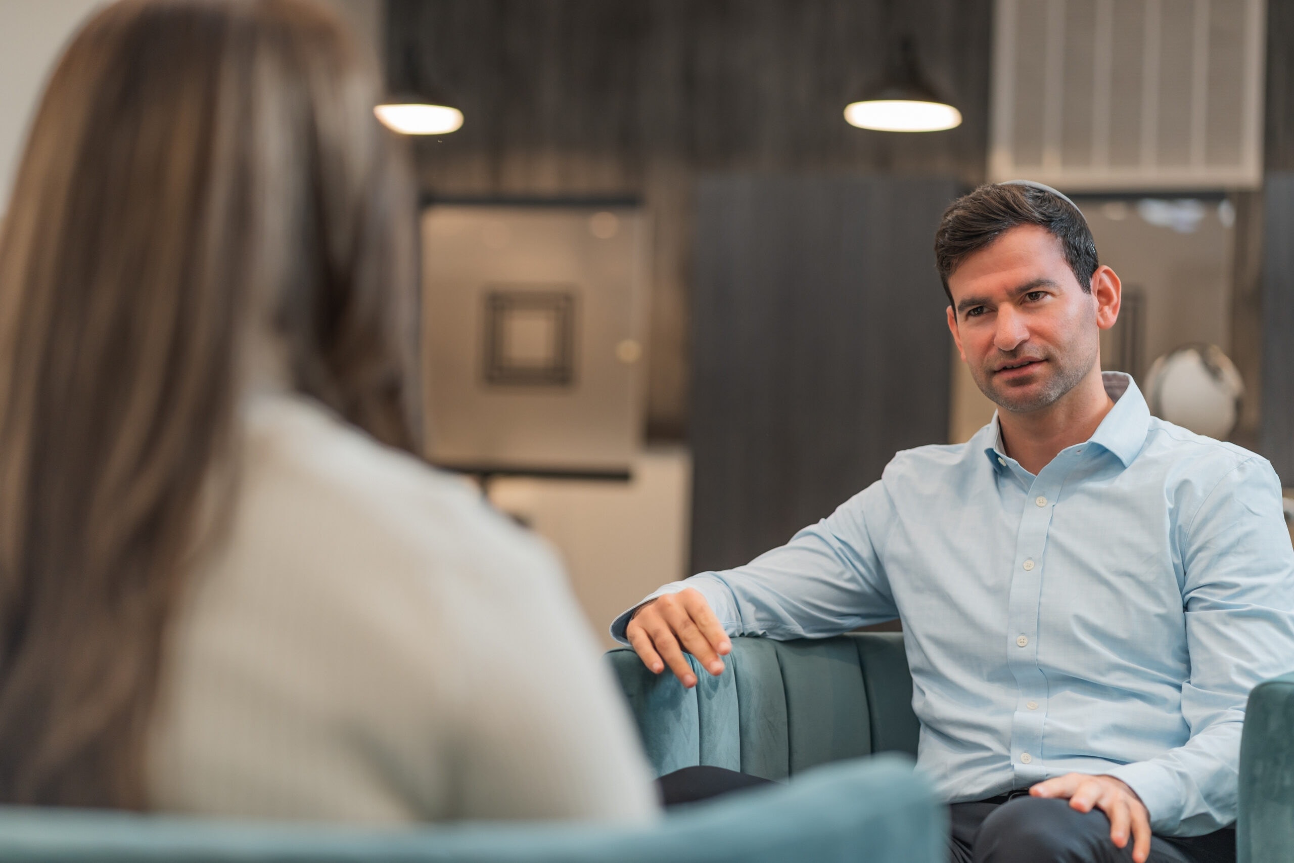 Man in a therapy session